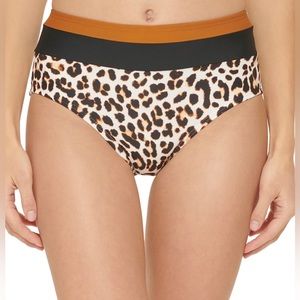 DKNY Women's Colorblocked High Waist Bikini Bottoms Swimsuit